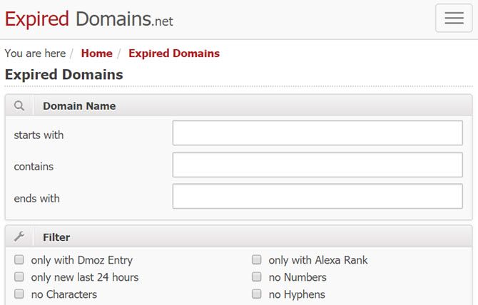 Поиск доменов на ExpiredDomains.net