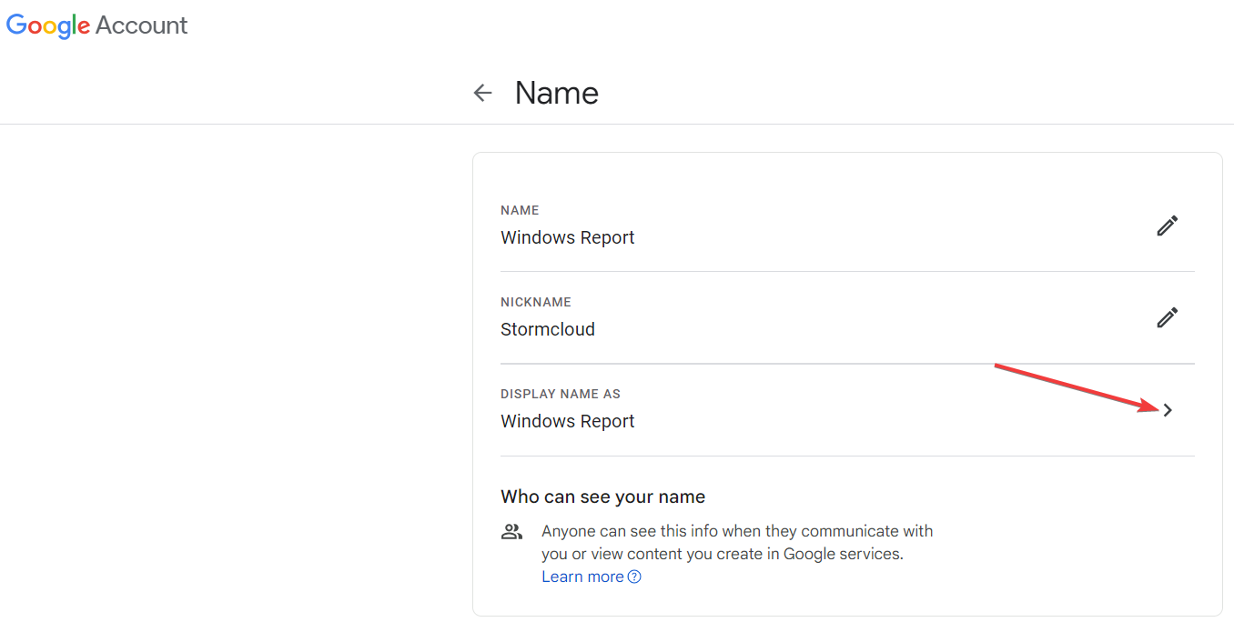 Выбор формата отображаемого имени