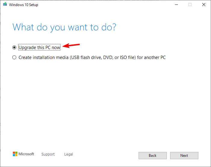 Обновление Windows 10 через Media Creation Tool