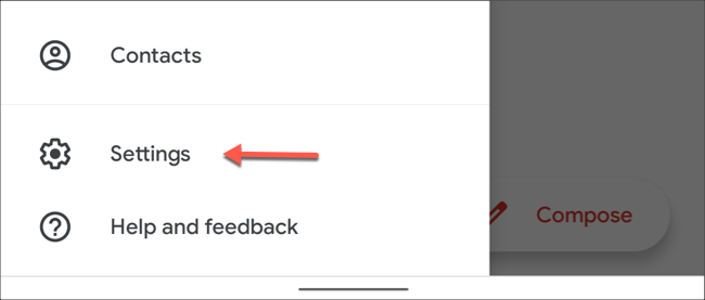 Откройте настройки приложения Gmail