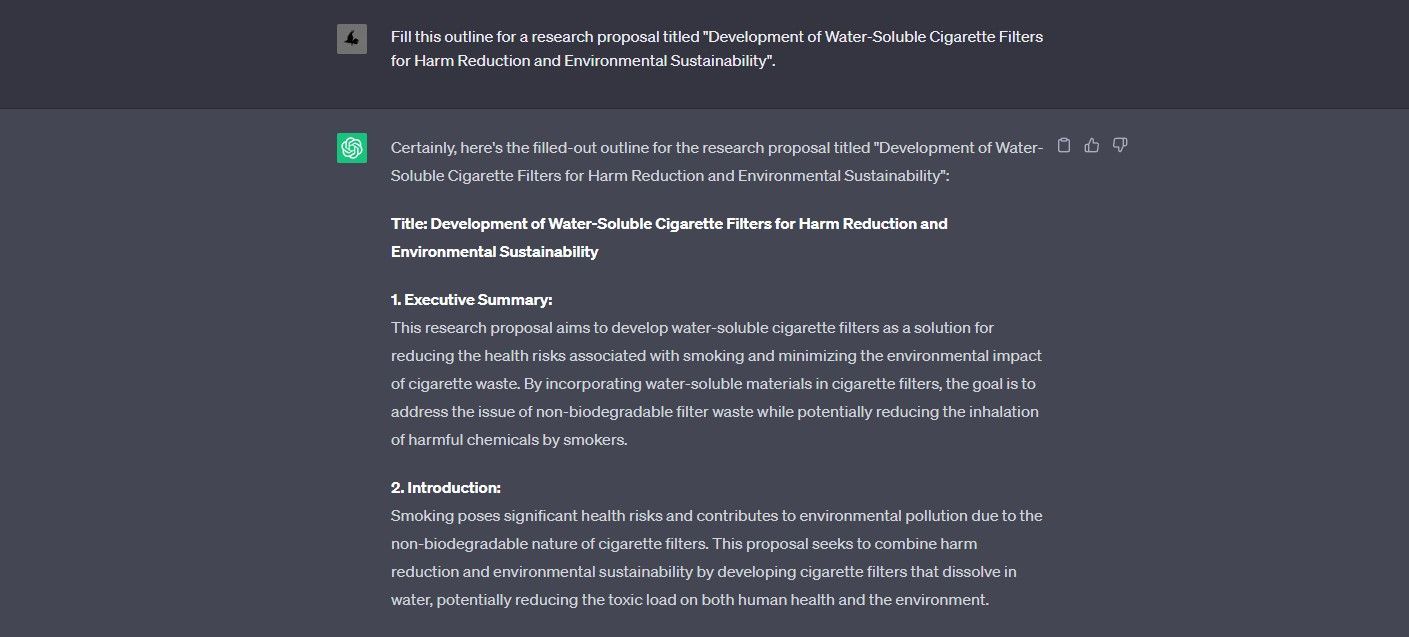 Заполнение шаблона предложения с помощью ChatGPT