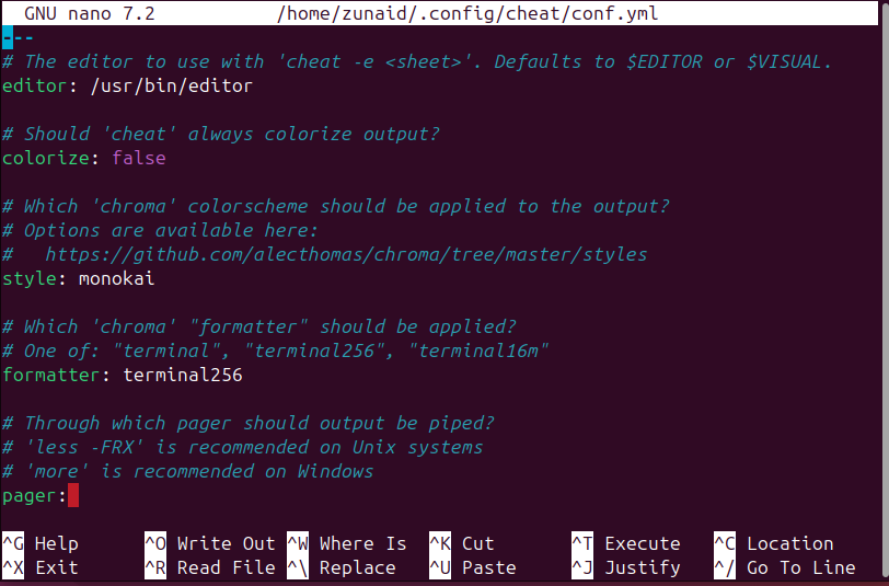 cheat configuration file conf.yml.