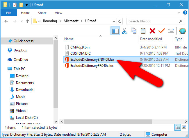 Папка с файлами ExcludeDictionary*.lex