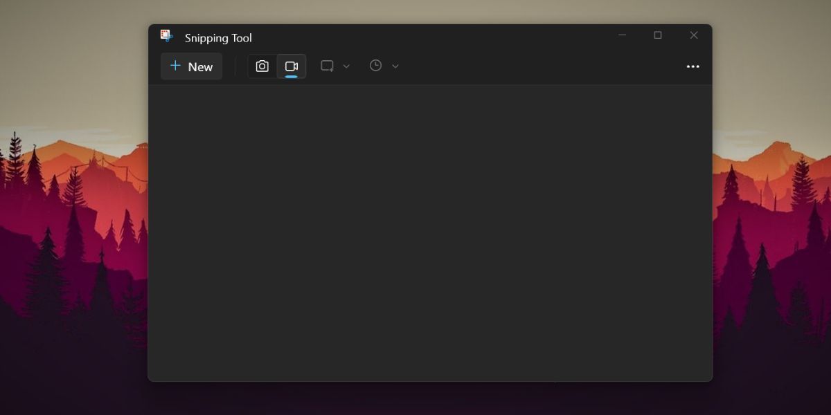 Скриншот: Интерфейс Snipping Tool с выделенным режимом камеры