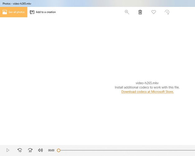 Ошибка HEVC в приложении Фото