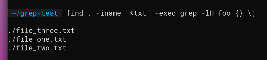 Пример вывода с флагом -l показан в терминале