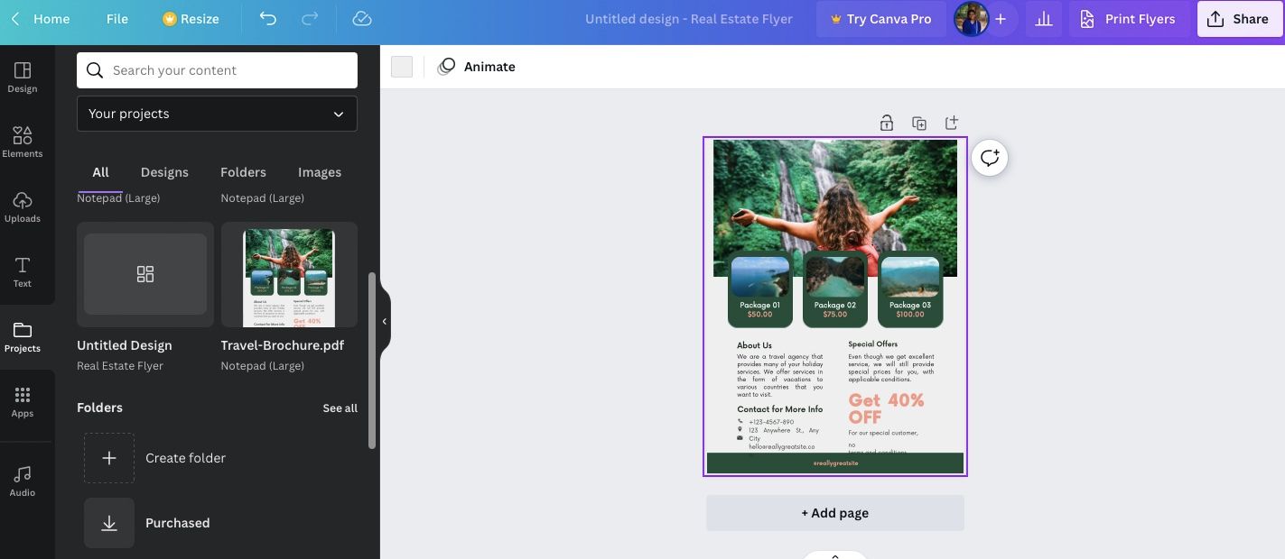 Перетаскивание PDF из 'Проектов' в рабочую область дизайна