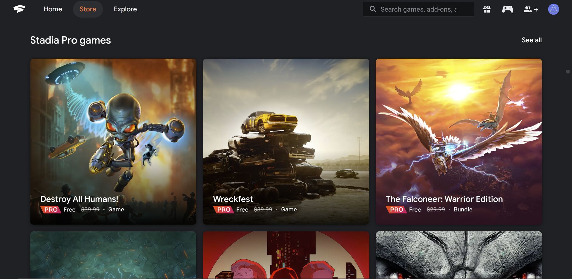 Бесплатные игры, доступные подписчикам Stadia Pro