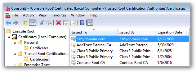 Сертификат в списке Trusted Root