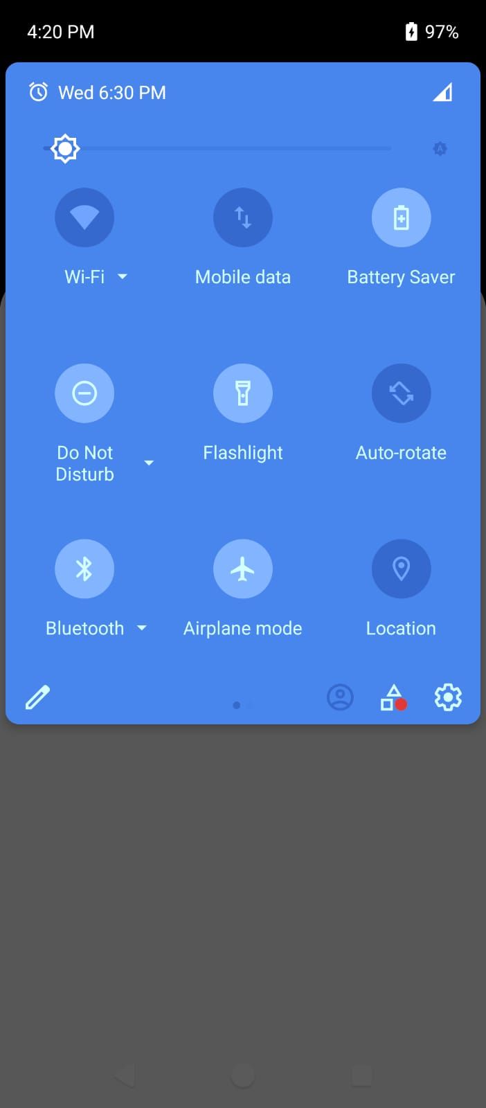 Изменённый фон уведомлений