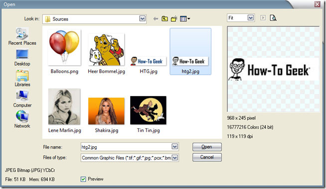 Окно выбора файла для загрузки