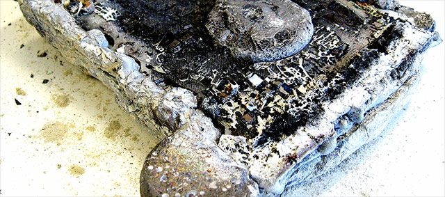 melted-hard-disk-drive