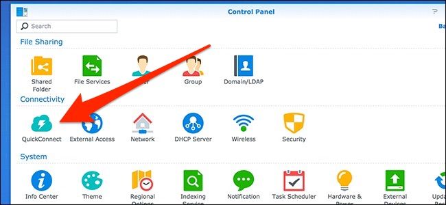 Окно настройки QuickConnect в DSM