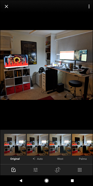 Панель фильтров и кнопка «Автоматически» для быстрого улучшения