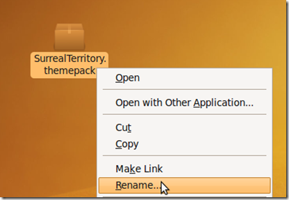 Переименование themepack в zip в Ubuntu для последующей распаковки