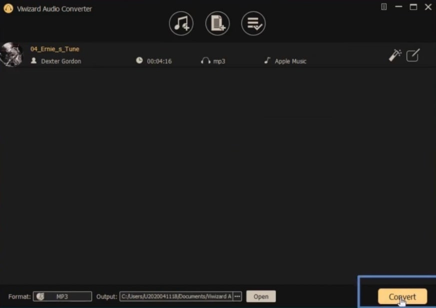 Pulsante Convert per avviare la conversione file