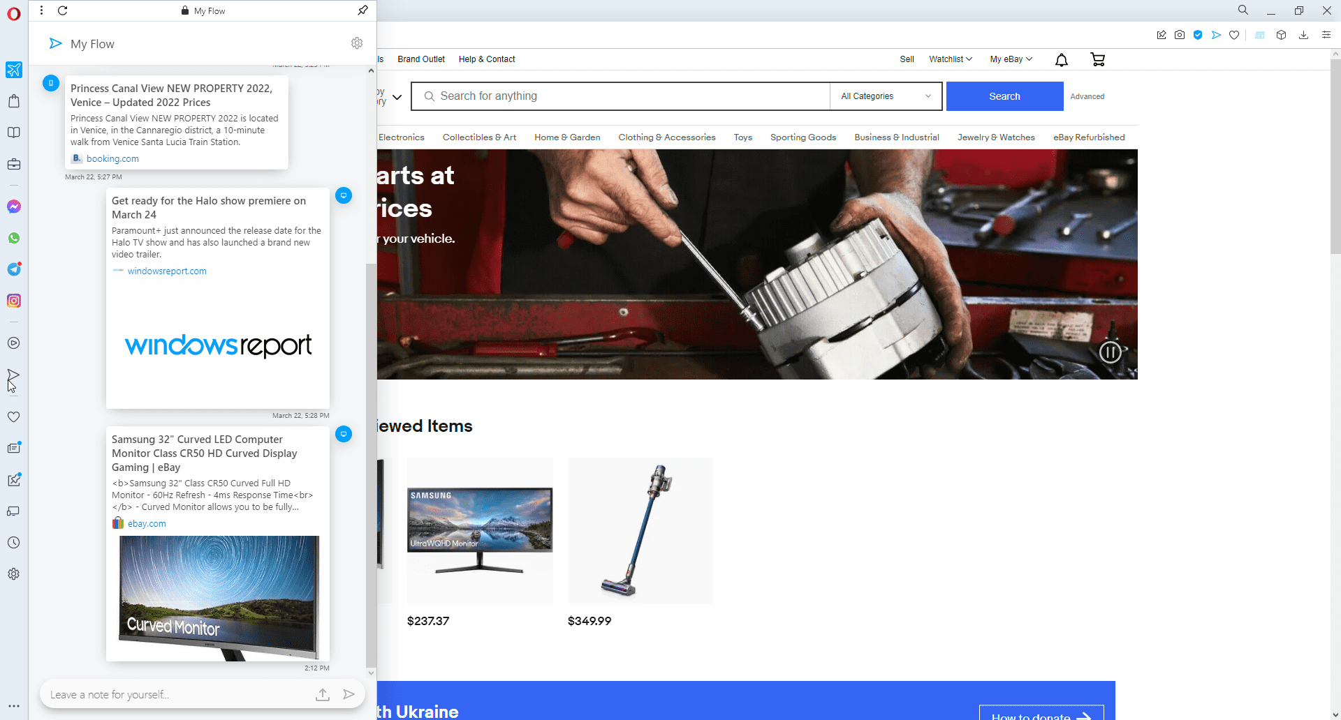Flow: обмен ссылками и файлами между устройствами через Opera.