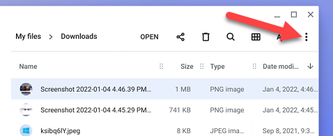 Выберите иконку меню с тремя точками.