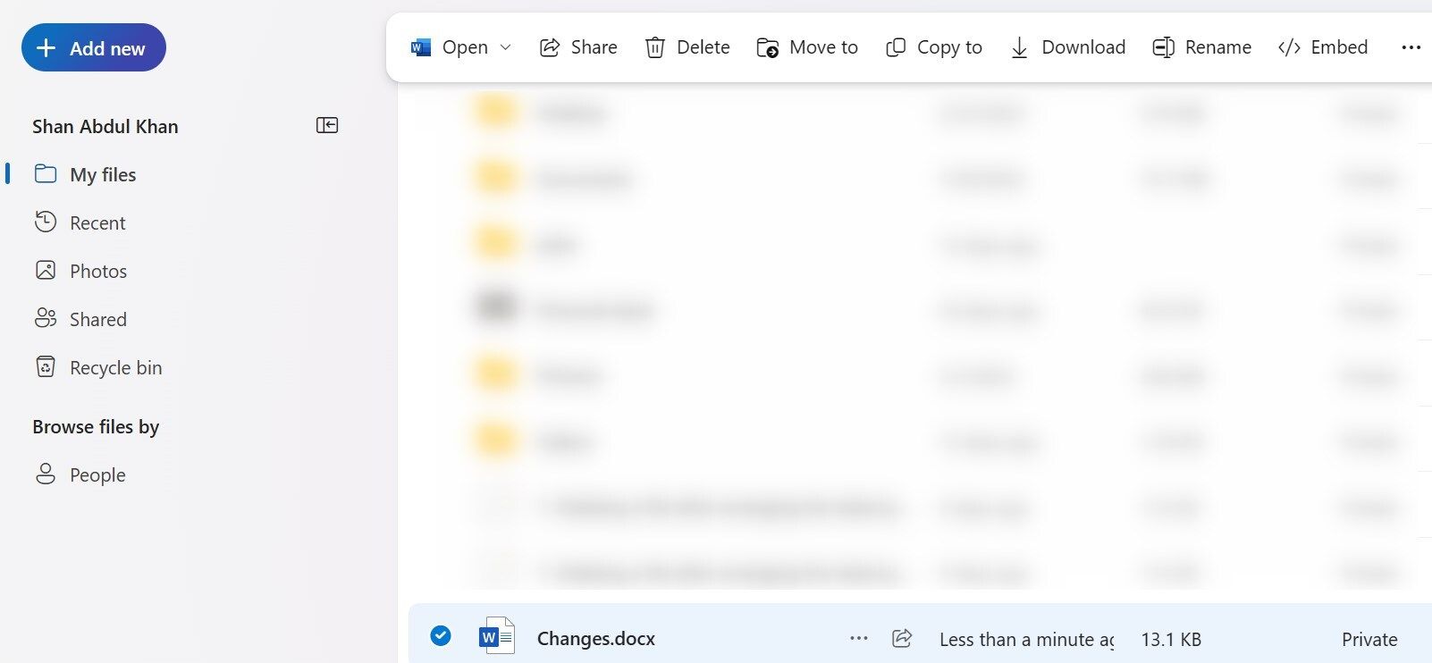 Загрузка файла Word из резервной копии OneDrive