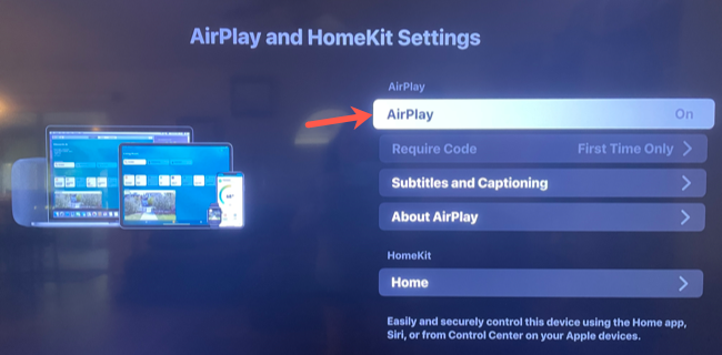 AirPlay and HomeKit settings on Roku