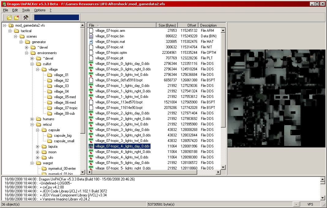 VFS файл открыт в Dragon UnPACKer