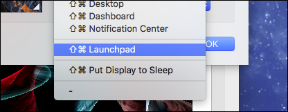 Настройка запуска Launchpad в правом нижнем углу с модификаторами