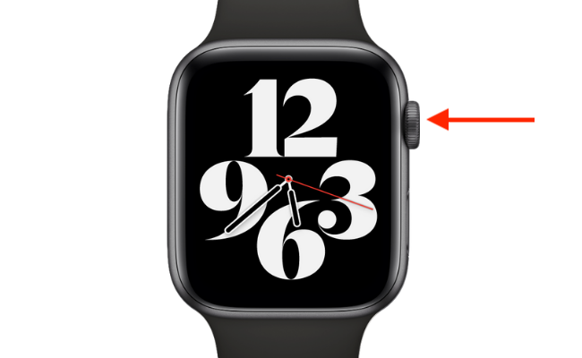 Нажмите Digital Crown на Apple Watch