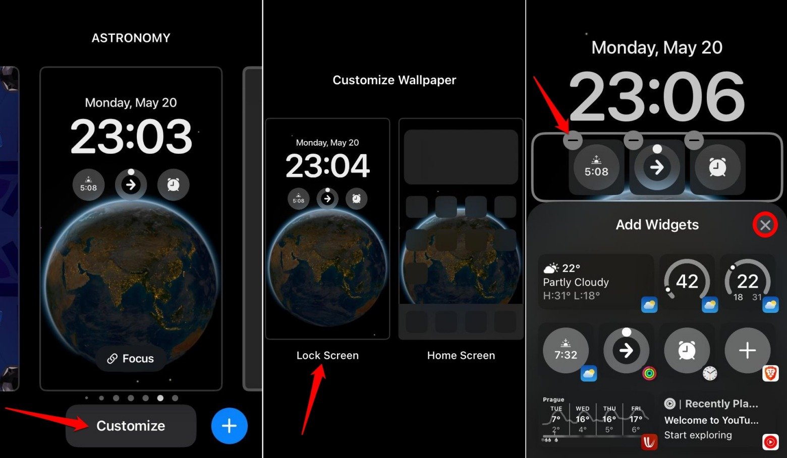 delete widgets from iPhone lock screen