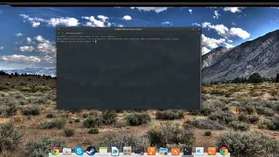 터미널에서 현재 부팅 파라미터를 확인하는 예시 이미지