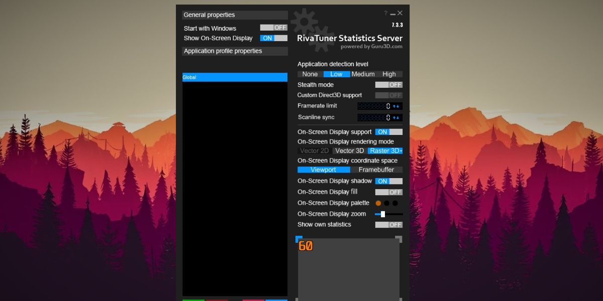 Настройка размера OSD в RTSS