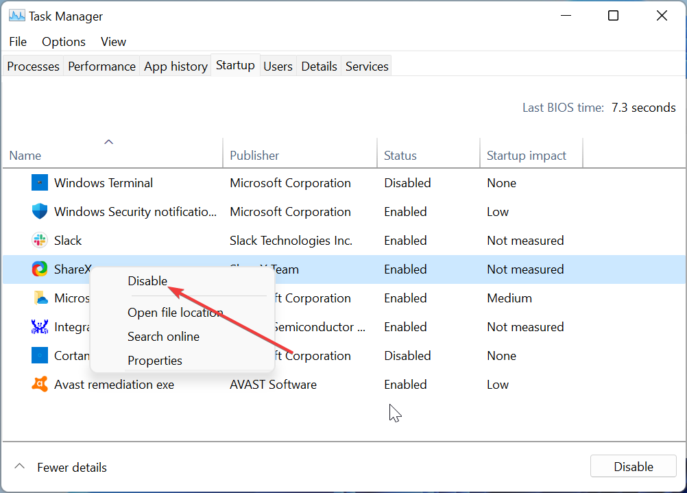 Отключение программ в диспетчере задач