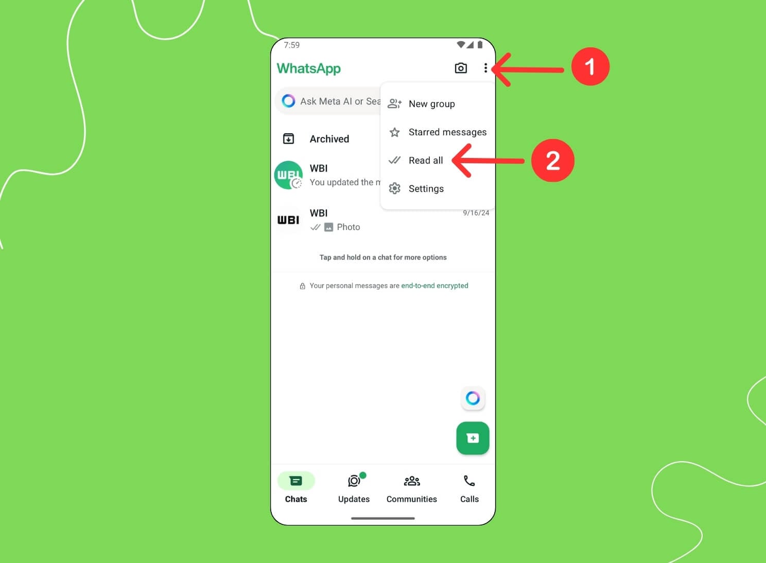 Пометить все сообщения как прочитанные в WhatsApp на Android