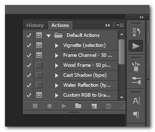 Панель Actions в Photoshop: где искать и что видимо в списке действий