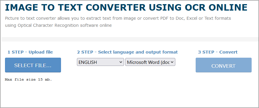 Снимок экрана: пример OCR-инструмента