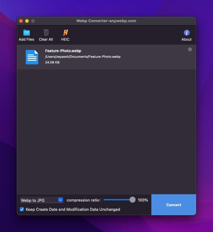 Конвертация WebP в JPG в WebP Converter