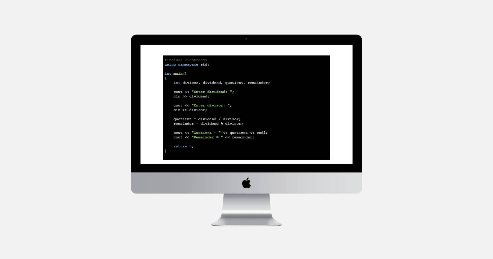 Макет блока кода, отформатированного в Google Docs, показан на Apple iMac
