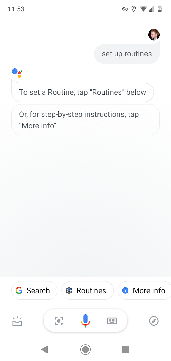 Экран настройки рутины