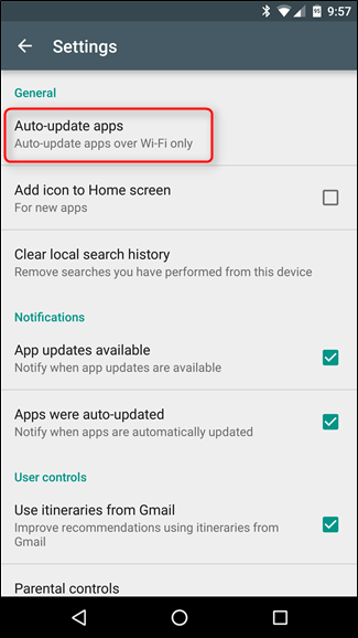 Подтверждение выбора автообновлений по Wi‑Fi