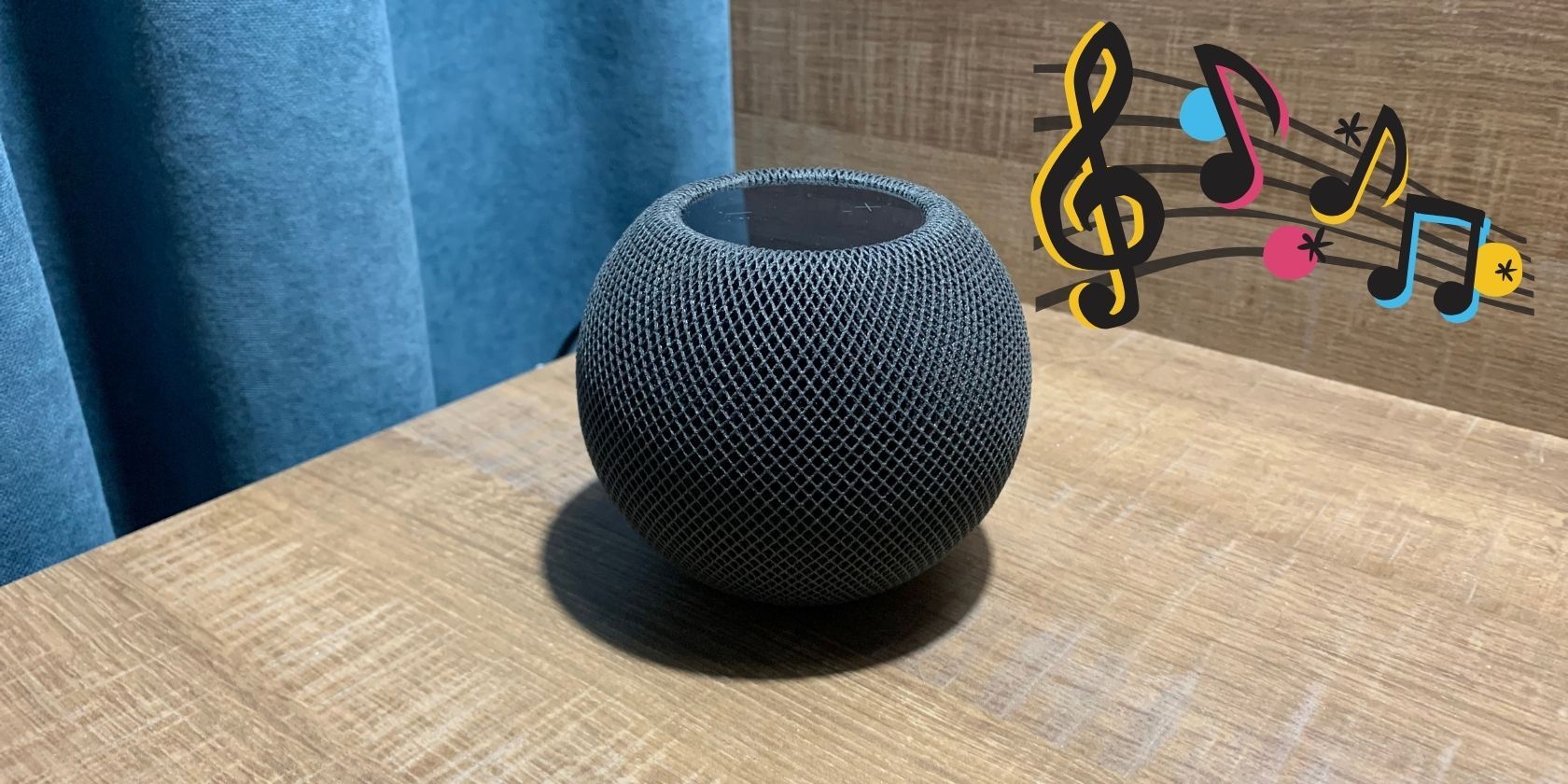 Apple HomePod mini with Musical Notes