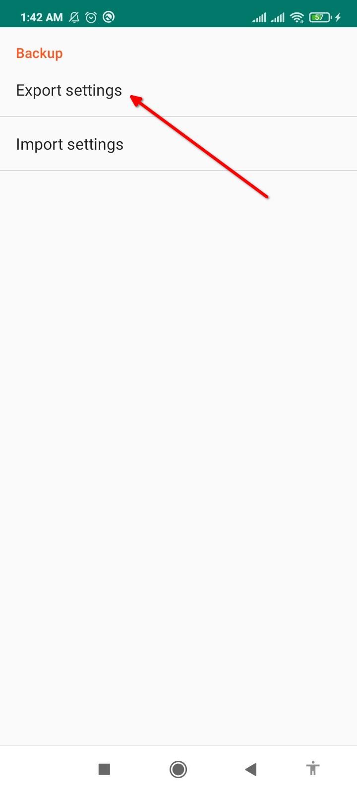Экспорт настроек NetGuard в XML.