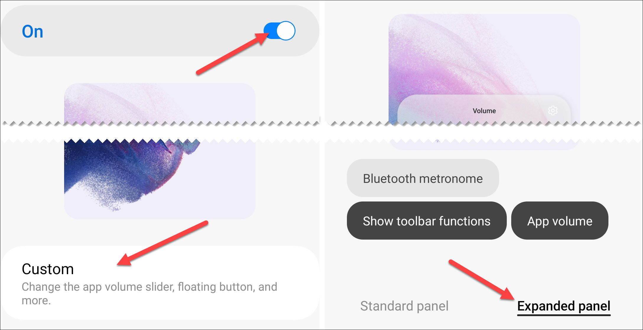 Переключитесь на вкладку Expanded Panel в настройках панели громкости.