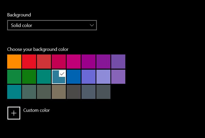 Выбор цвета фона