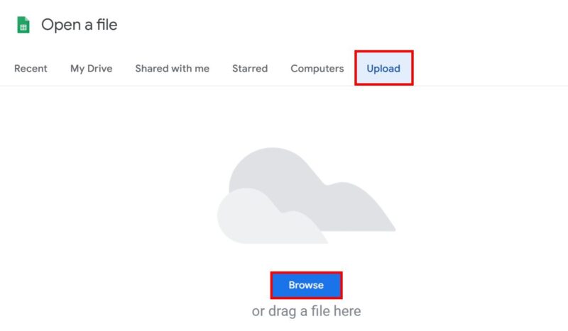 Загрузка новой таблицы в Google Sheets через перетаскивание или кнопку 