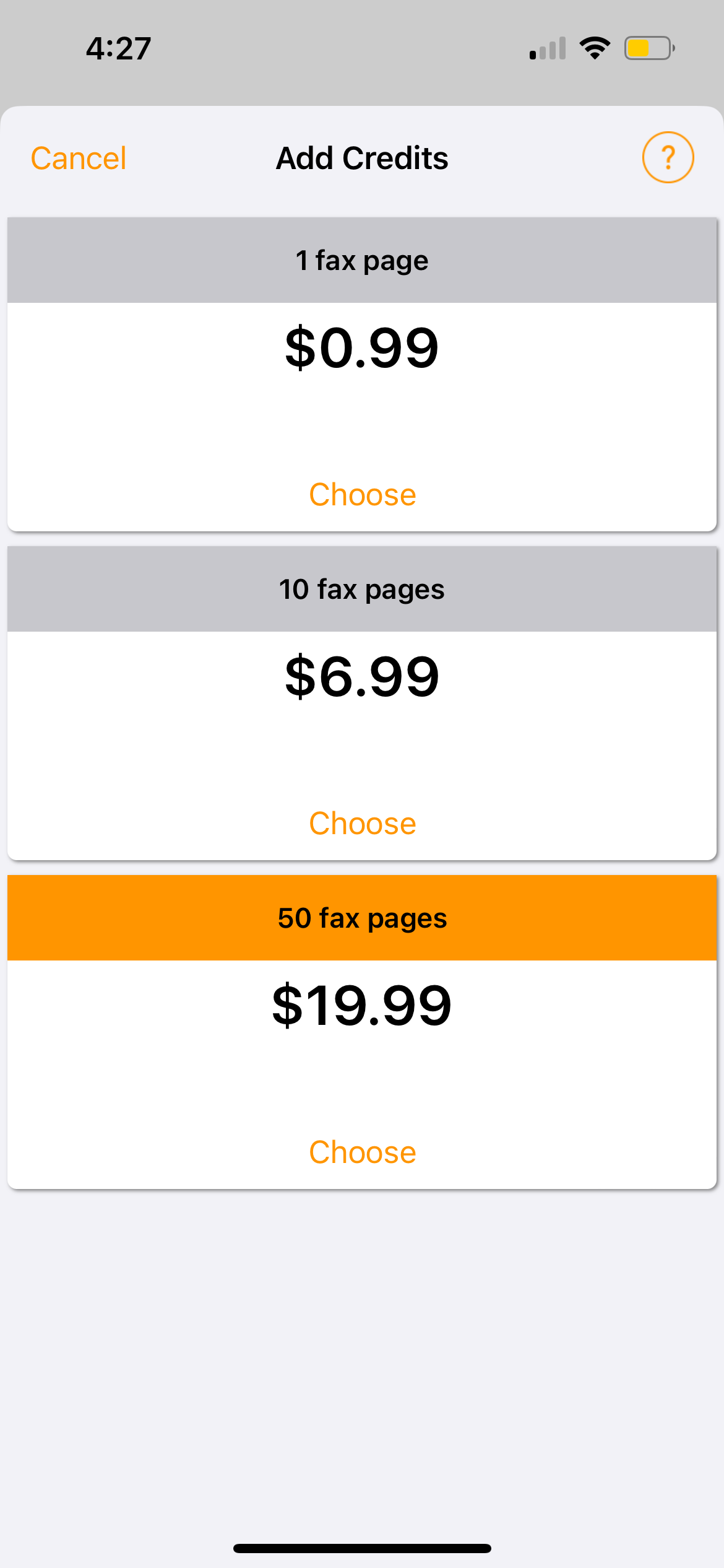 варианты покупки кредитов в Genius Fax