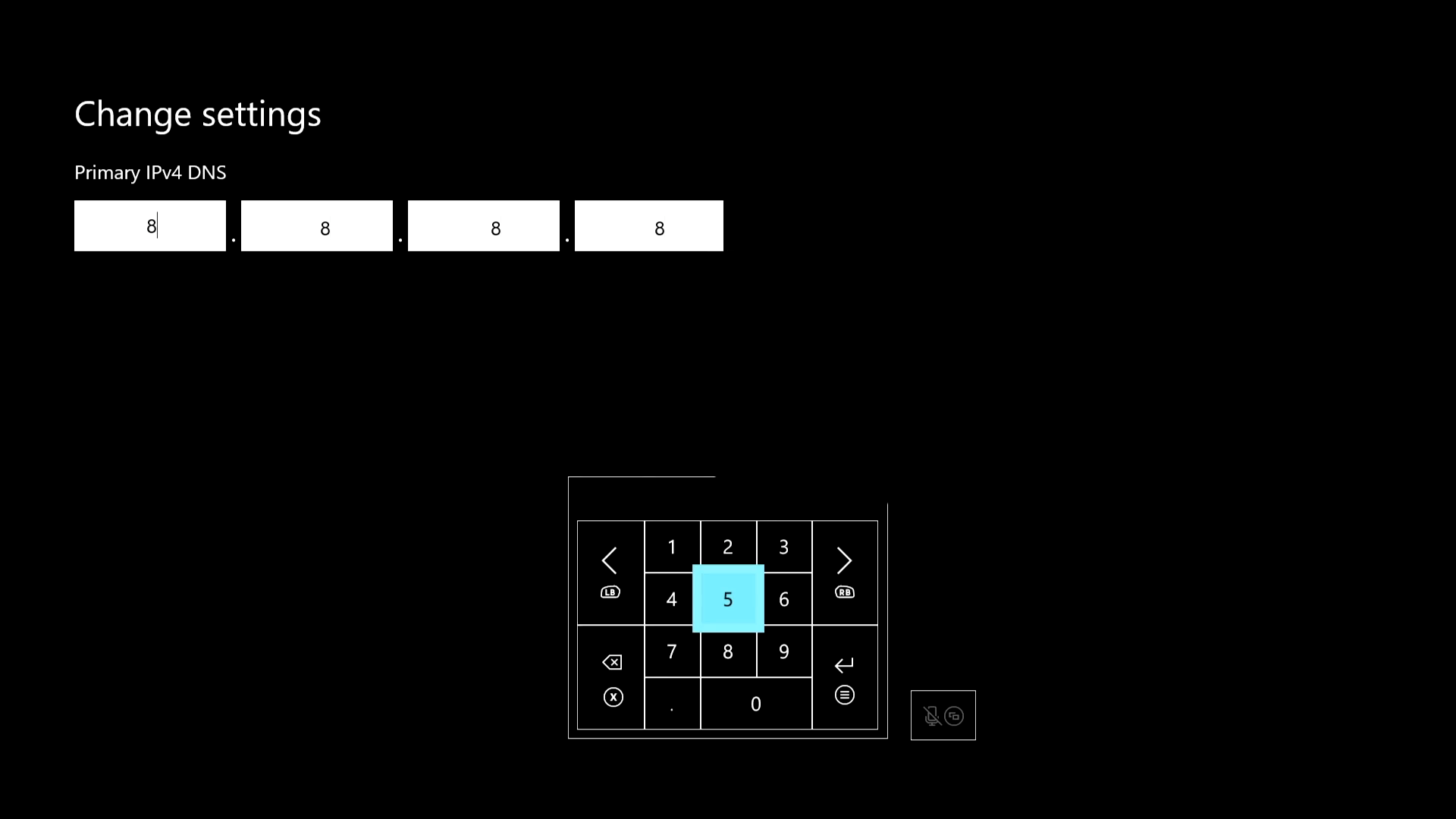 Установка первичного и вторичного DNS на Xbox