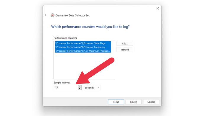 Настройка интервала выборки