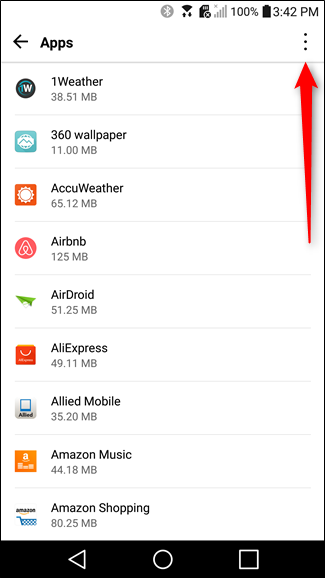 Переход в Configure apps на LG