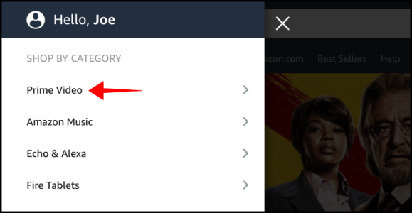 Кнопка настроек Prime Video на сайте