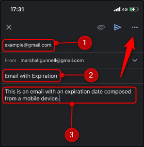 Меню с тремя точками в правом верхнем углу мобильного приложения
