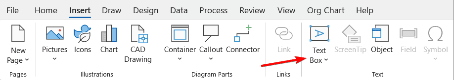 Значок текстового поля в Word